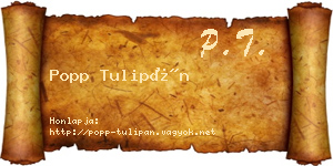 Popp Tulipán névjegykártya